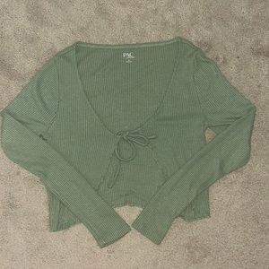 Pacsun long sleeve green tank top set